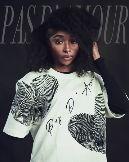 Pas D' Amour FingerPrint Heart Oversized Tee